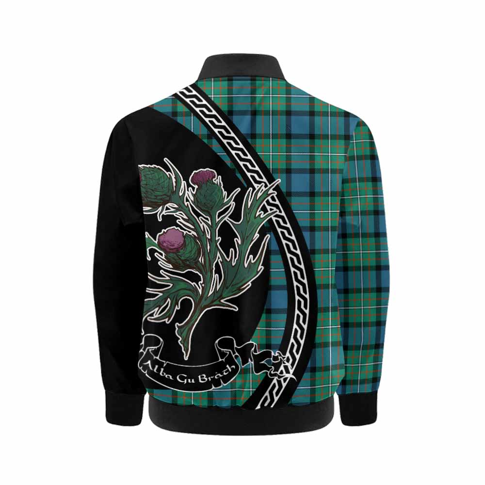 Ferguson (Fergusson) Family Crest Tartan Kid Bomber Jacket Alba Thistle Inspired - Tartan Vibes Clothing