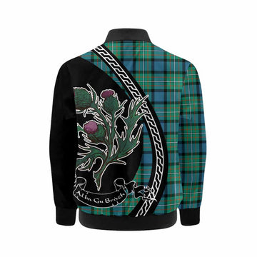 Ferguson (Fergusson) Family Crest Tartan Kid Bomber Jacket Alba Thistle Inspired