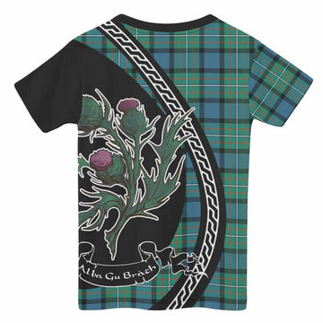 Ferguson (Fergusson) Family Crest Tartan Kid T-shirt Alba Thistle Inspired - Tartan Vibes Clothing
