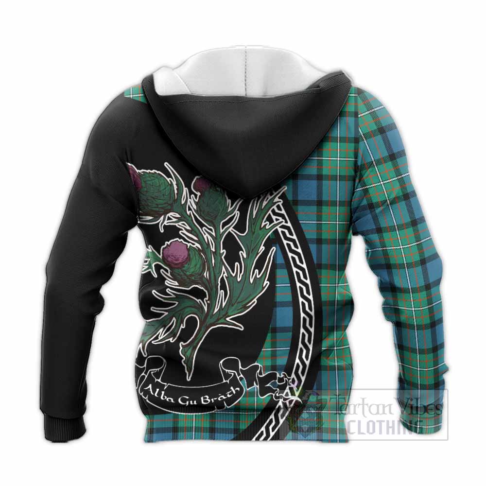 Ferguson (Fergusson) Family Crest Tartan Knitted Hoodie Alba Thistle Inspired - Tartan Vibes Clothing