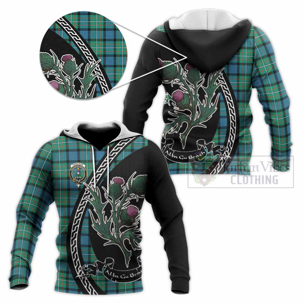 Ferguson (Fergusson) Family Crest Tartan Knitted Hoodie Alba Thistle Inspired - Tartan Vibes Clothing