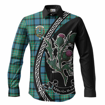 Ferguson (Fergusson) Family Crest Tartan Long Sleeve Button Shirts Alba Thistle Inspired
