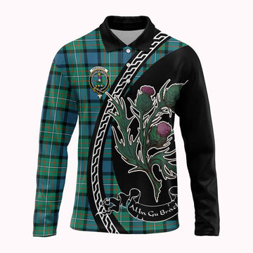 Ferguson (Fergusson) Family Crest Tartan Long Sleeve Polo Shirt Alba Thistle Inspired
