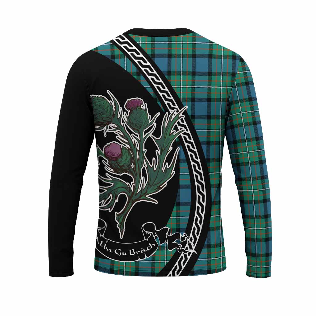 Ferguson (Fergusson) Family Crest Tartan Long Sleeve T-Shirt Alba Thistle Inspired - Tartan Vibes Clothing