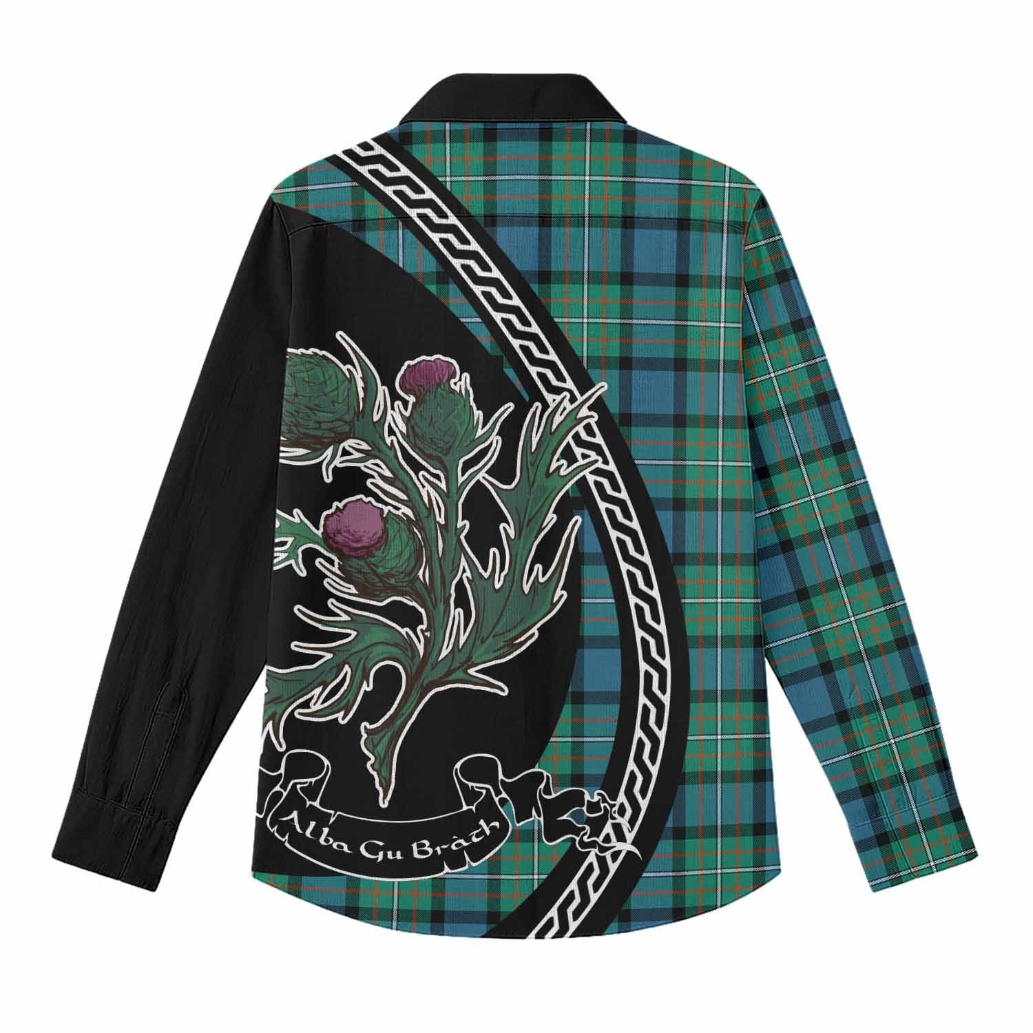 Ferguson (Fergusson) Family Crest Tartan Women Casual Shirt Alba Thistle Inspired - Tartan Vibes Clothing