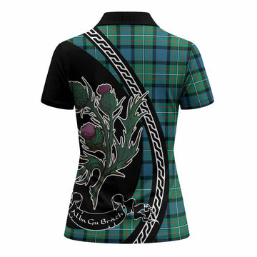 Ferguson (Fergusson) Family Crest Tartan Women Polo Shirt Alba Thistle Inspired