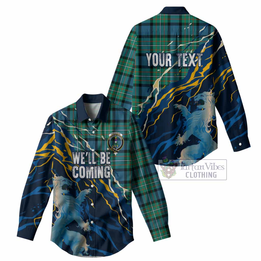Ferguson (Fergusson) Scotland Tartan Women Casual Shirt WC2026 Football - We'll Be Coming