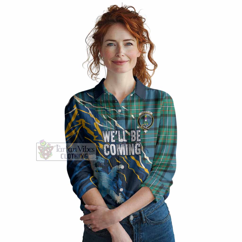 Ferguson (Fergusson) Scotland Tartan Women Casual Shirt WC2026 Football - We'll Be Coming