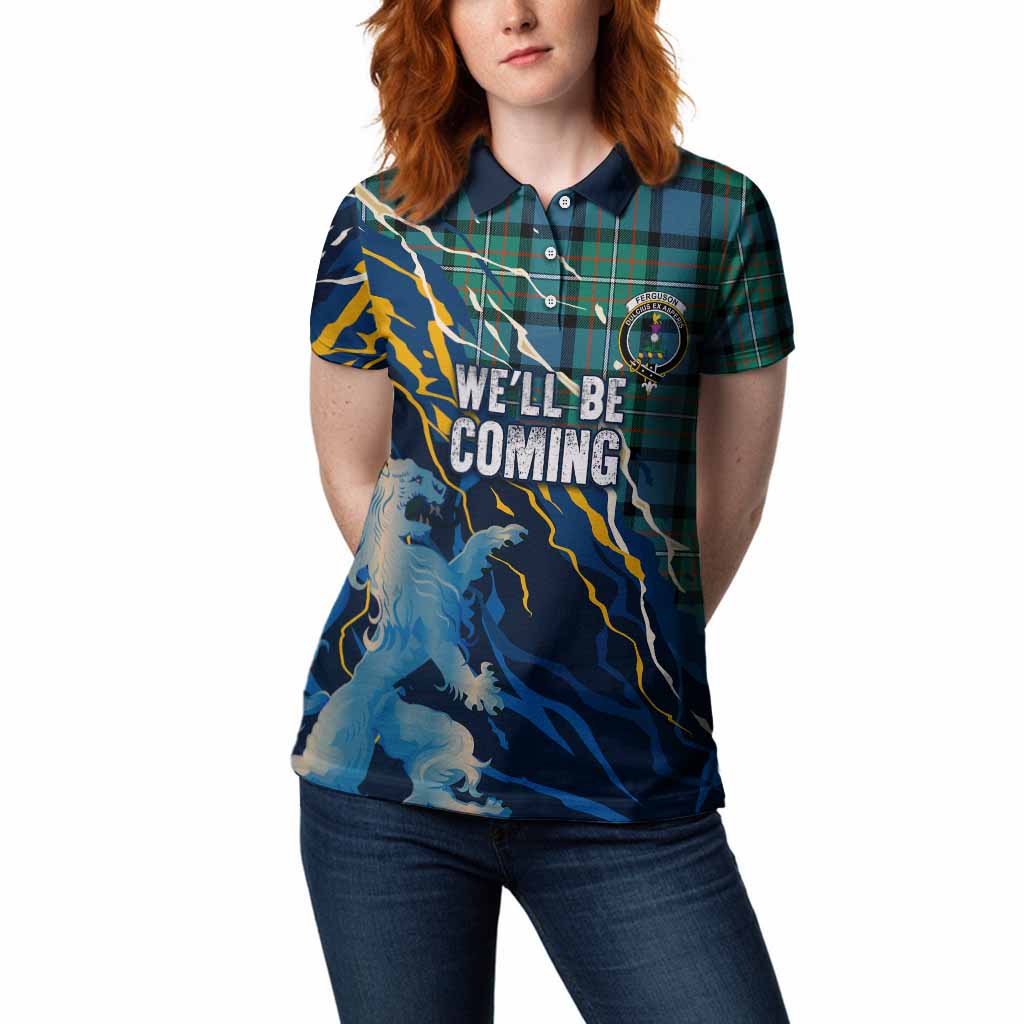 Ferguson (Fergusson) Scotland Tartan Women Polo Shirt WC2026 Football - We'll Be Coming
