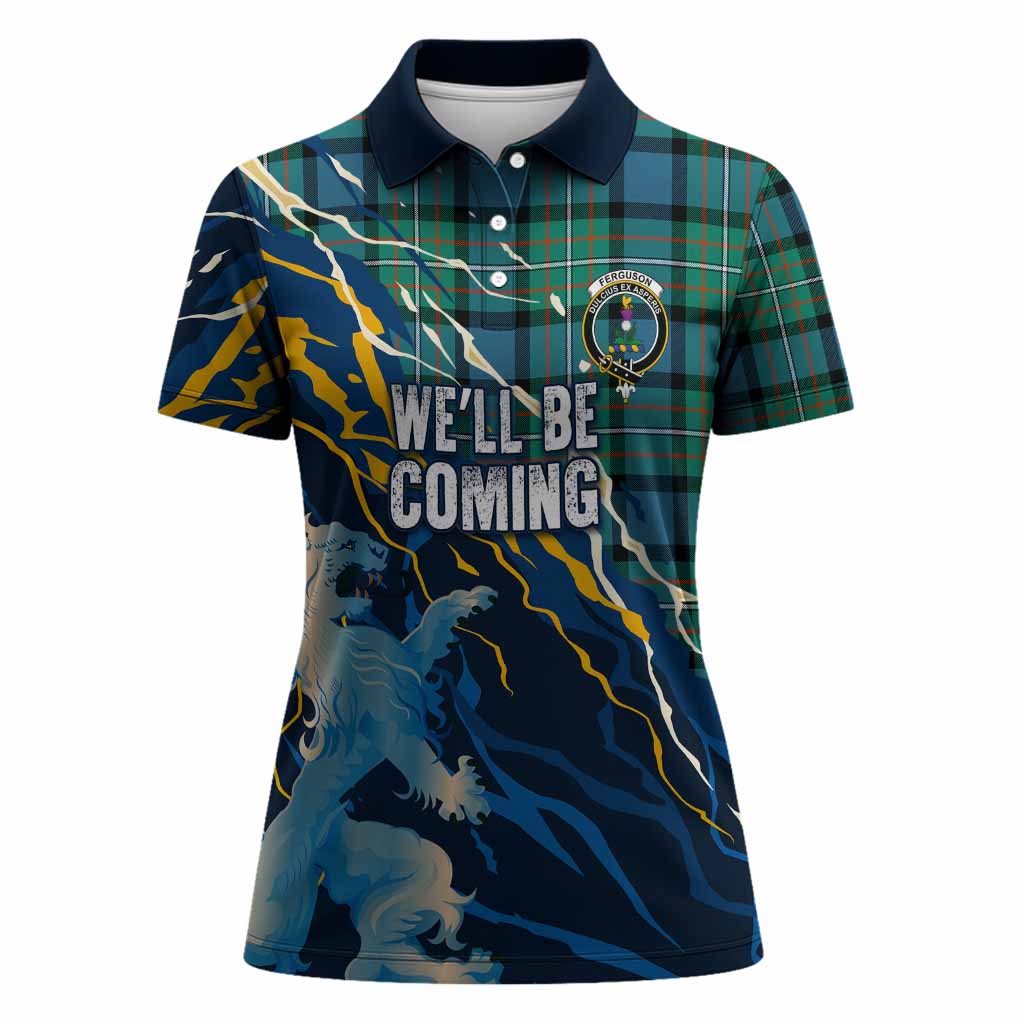 Ferguson (Fergusson) Scotland Tartan Women Polo Shirt WC2026 Football - We'll Be Coming
