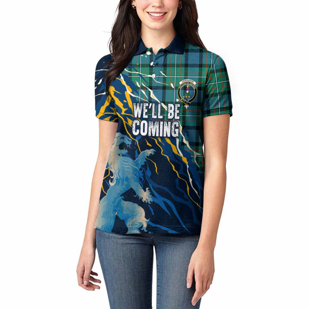 Ferguson (Fergusson) Scotland Tartan Women Polo Shirt WC2026 Football - We'll Be Coming