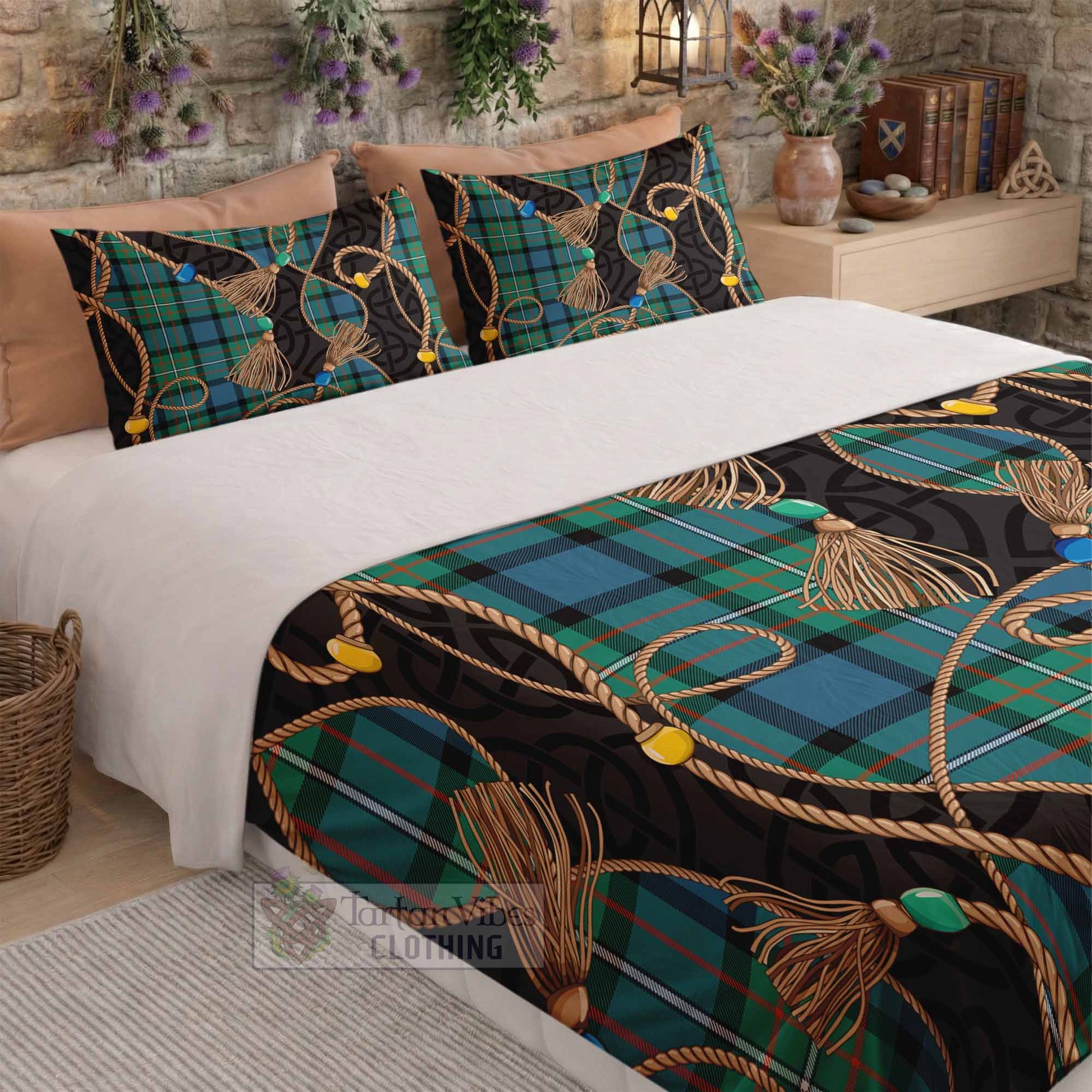 Ferguson (Fergusson) Scottish Tartan Twisted Ropes Stylized Bedding Set - Tartan Vibes Clothing
