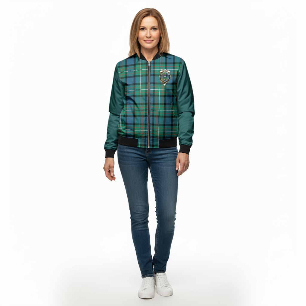 Ferguson (Fergusson) Tartan Accent Bomber Jacket with Family Crest
