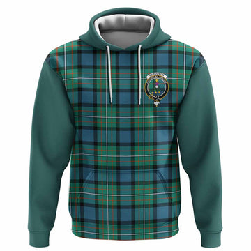 Ferguson (Fergusson) Tartan Accent Hoodie with Family Crest