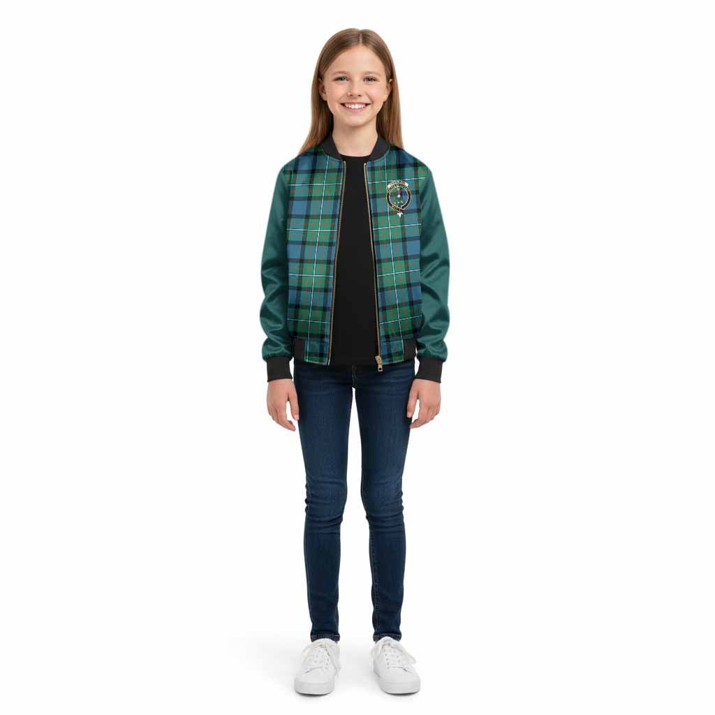 Ferguson (Fergusson) Tartan Accent Kid Bomber Jacket with Family Crest