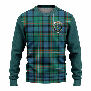 Ferguson (Fergusson) Tartan Accent Knitted Sweater with Family Crest