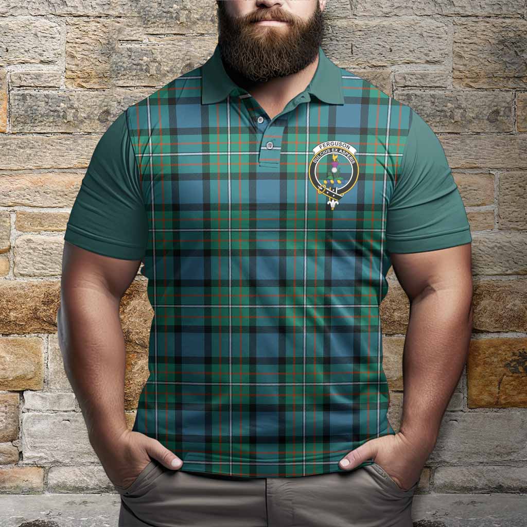 Ferguson (Fergusson) Tartan Accent Polo Shirt with Family Crest