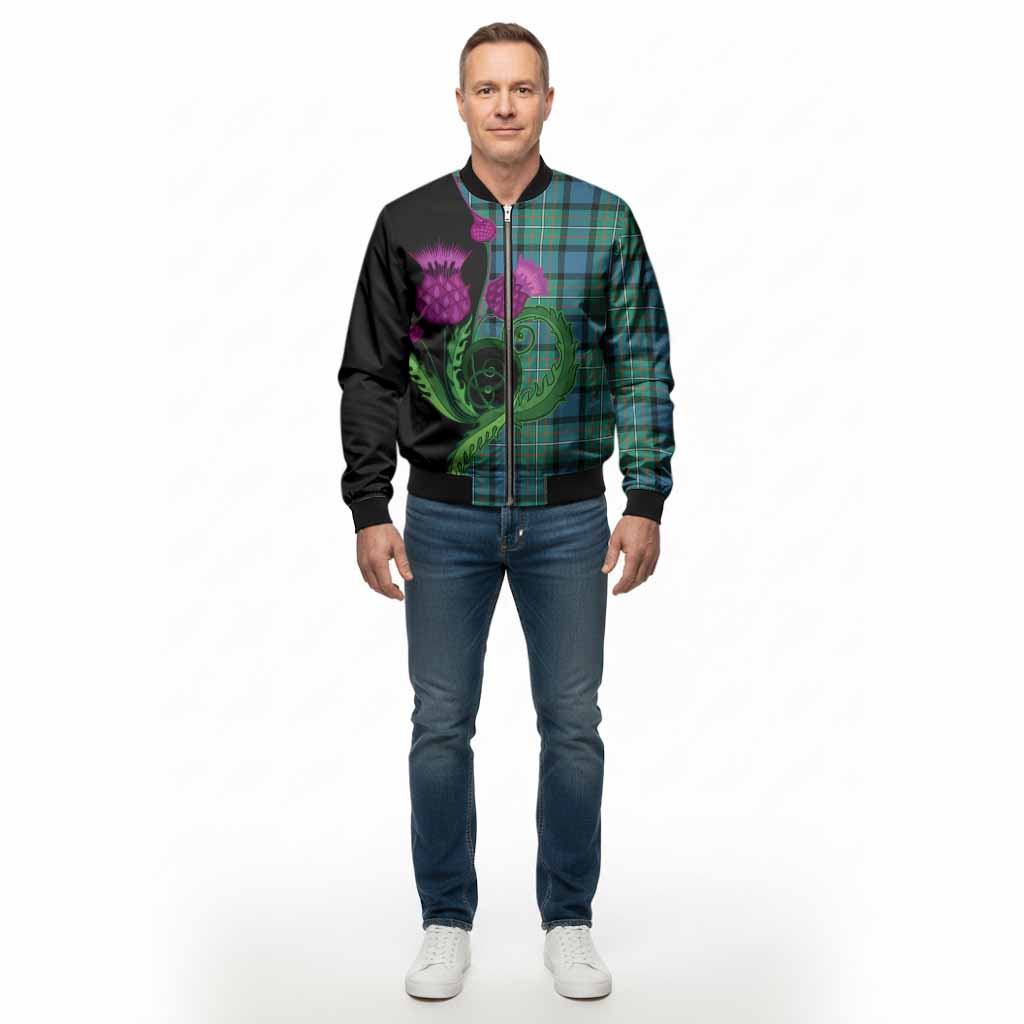 Ferguson (Fergusson) Tartan Bomber Jacket Traditional Scottish Thistle