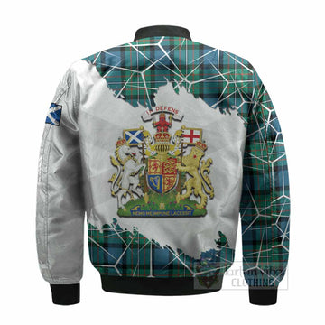 Ferguson (Fergusson) Tartan Bomber Jacket with Family Crest and Lion Rampant Grunge Style