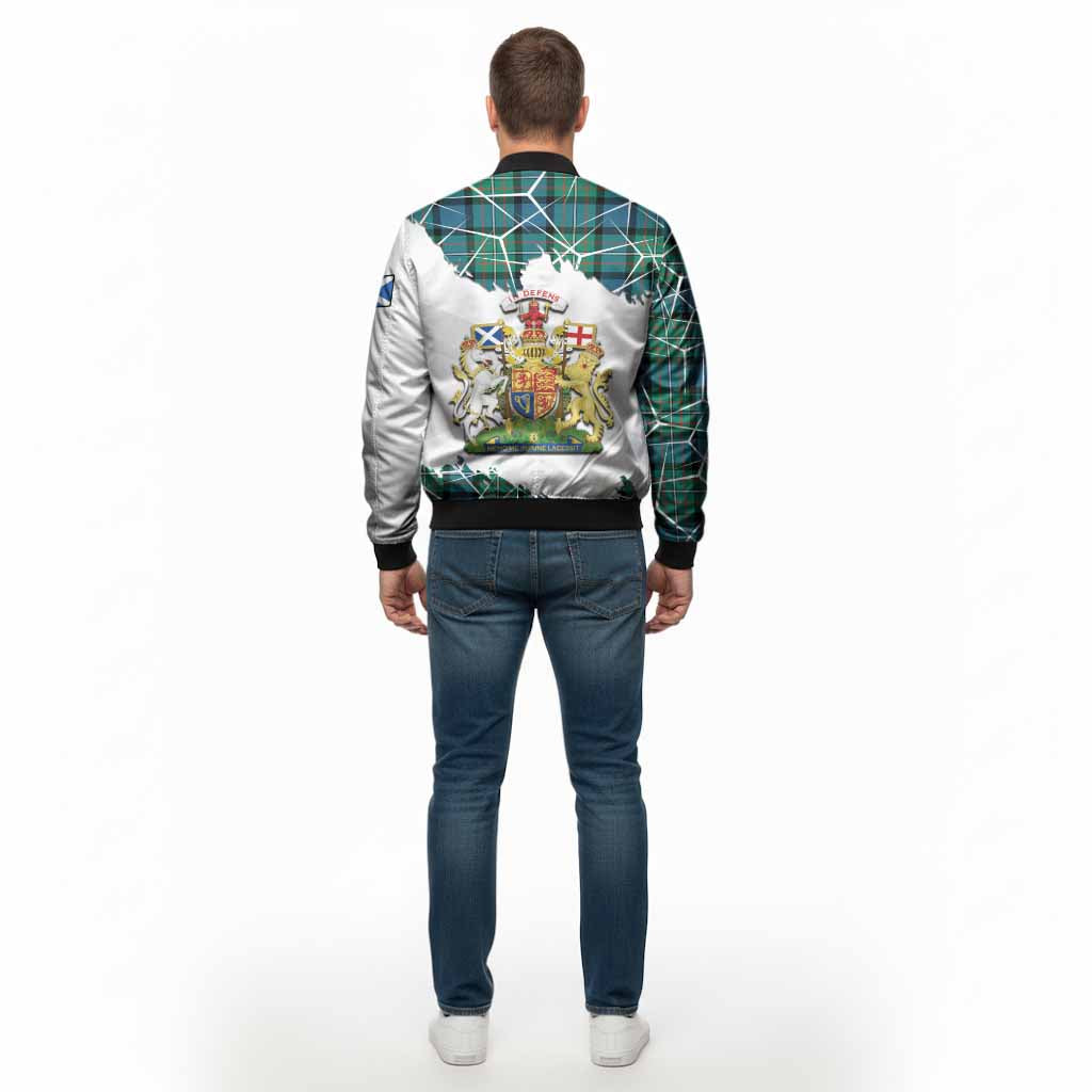 Ferguson (Fergusson) Tartan Bomber Jacket with Family Crest and Lion Rampant Grunge Style