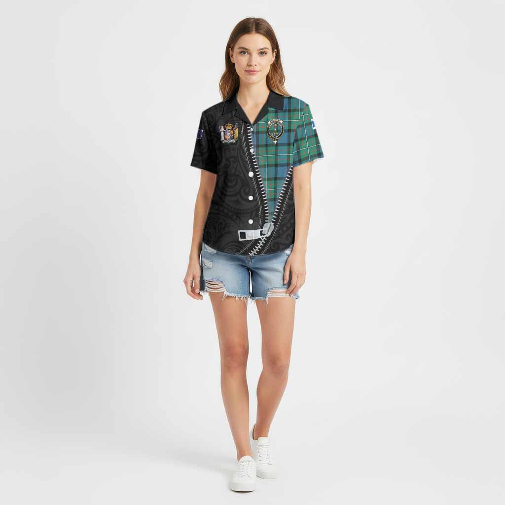 Ferguson (Fergusson) Tartan Cotton Hawaiian Shirt New Zealand Pattern Unique Zipper Stylized