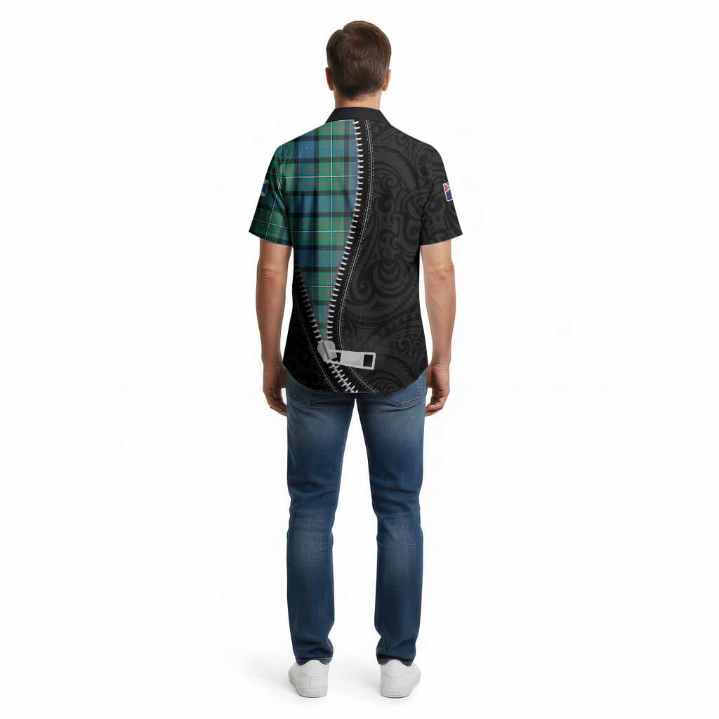 Ferguson (Fergusson) Tartan Cotton Hawaiian Shirt New Zealand Pattern Unique Zipper Stylized