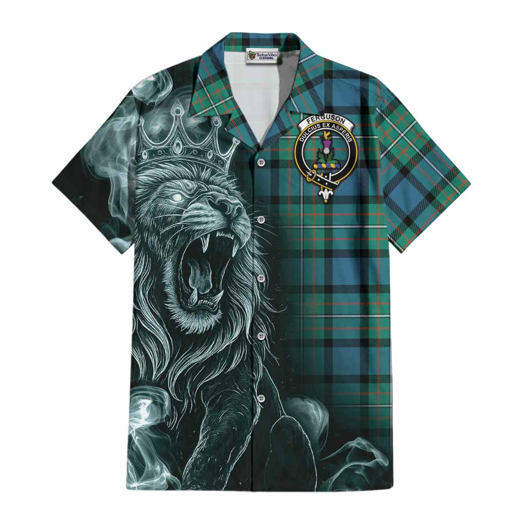 Ferguson (Fergusson) Tartan Cotton Hawaiian Shirt Roaring Lion Heritage