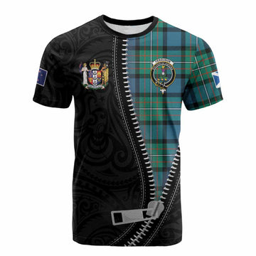Ferguson (Fergusson) Tartan Cotton T-shirt New Zealand Pattern Unique Zipper Stylized