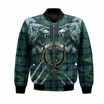 Ferguson (Fergusson) Tartan Crest Bomber Jacket Ferocious Lion Style