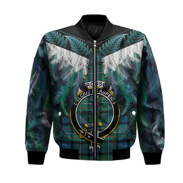Ferguson (Fergusson) Tartan Crest Bomber Jacket New Zealand Maori Korowai Cloak