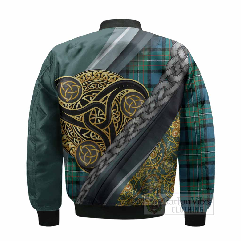 Ferguson (Fergusson) Tartan Crest Bomber Jacket Scottish Triskele Celtic