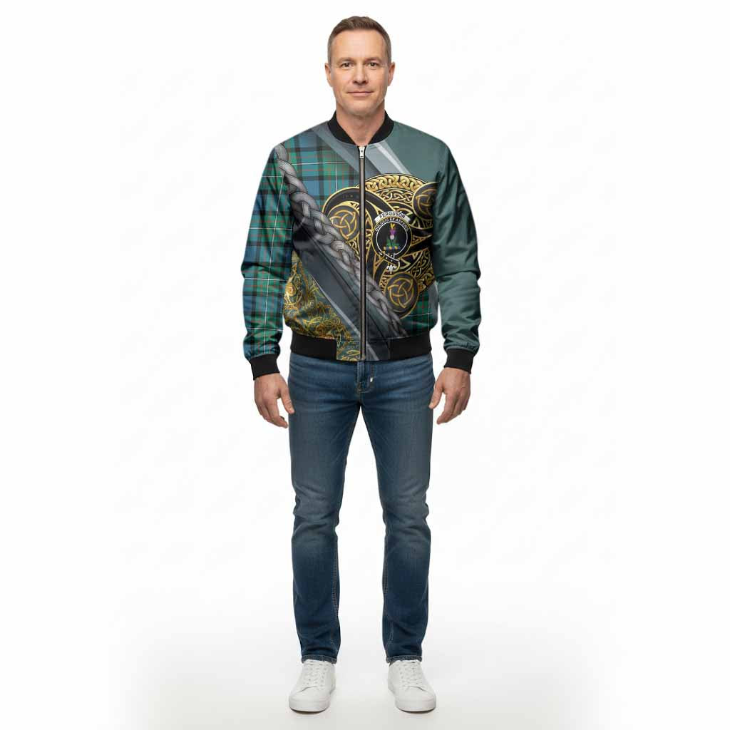 Ferguson (Fergusson) Tartan Crest Bomber Jacket Scottish Triskele Celtic