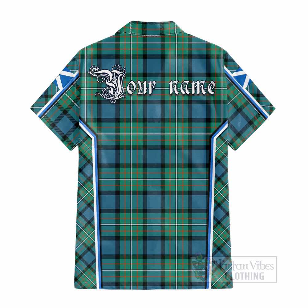 Ferguson (Fergusson) Tartan Crest Cotton Hawaiian Shirt Scotland Coat of Arm Flag Style - Tartan Vibes Clothing