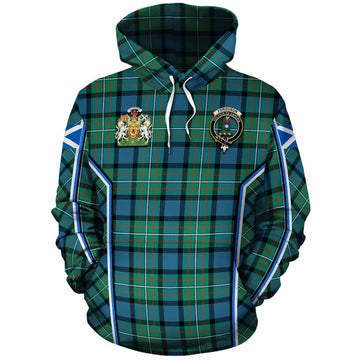 Ferguson (Fergusson) Tartan Crest Cotton Hoodie Scotland Coat of Arm Flag Style - Tartan Vibes Clothing