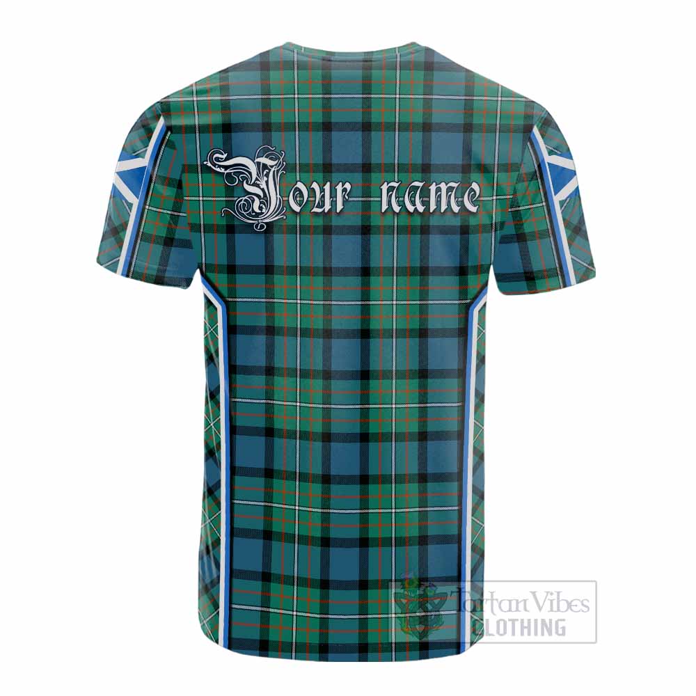 Ferguson (Fergusson) Tartan Crest Cotton T-shirt Scotland Coat of Arm Flag Style - Tartan Vibes Clothing