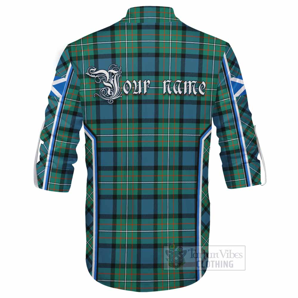 Ferguson (Fergusson) Tartan Crest Ghillie Kilt Shirt Scotland Coat of Arm Flag Style - Tartan Vibes Clothing
