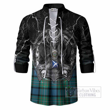 Ferguson (Fergusson) Tartan Crest Ghillie Shirt Celtic Odin's Raven Legacy