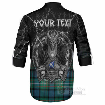 Ferguson (Fergusson) Tartan Crest Ghillie Shirt Celtic Odin's Raven Legacy