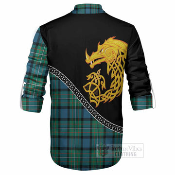 Ferguson (Fergusson) Tartan Crest Ghillie Shirt Legendary Dragon Knot Half Style
