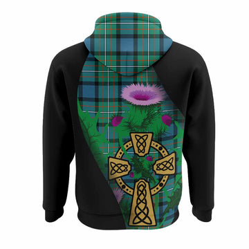 Ferguson (Fergusson) Tartan Crest Hoodie Celtic Cross Thistle Flowers