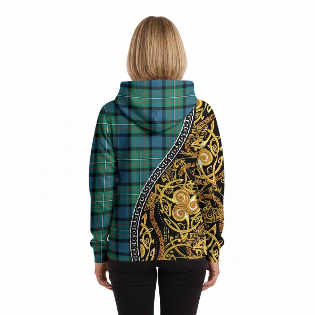Ferguson (Fergusson) Tartan Crest Hoodie Celtic Knot and Triple Trickle Spiral Symbols