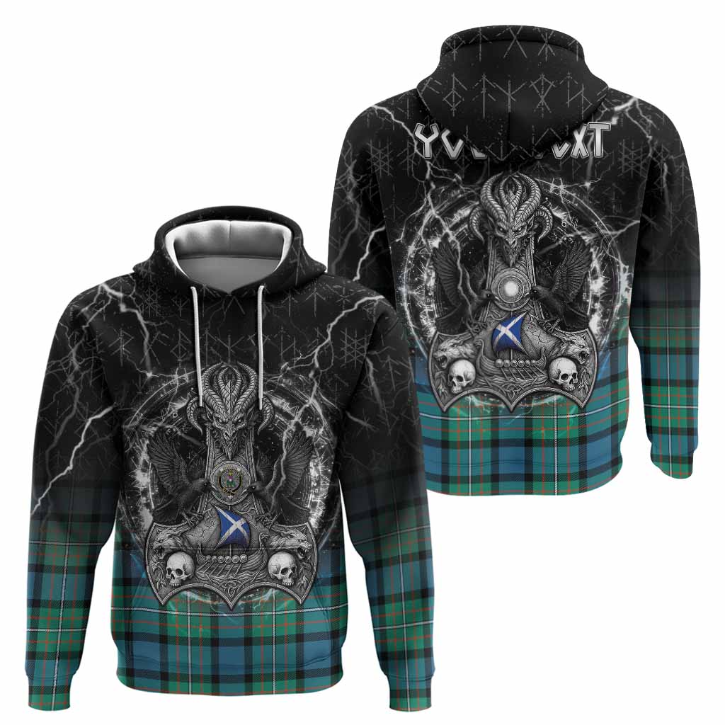 Ferguson (Fergusson) Tartan Crest Hoodie Celtic Odin's Raven Legacy