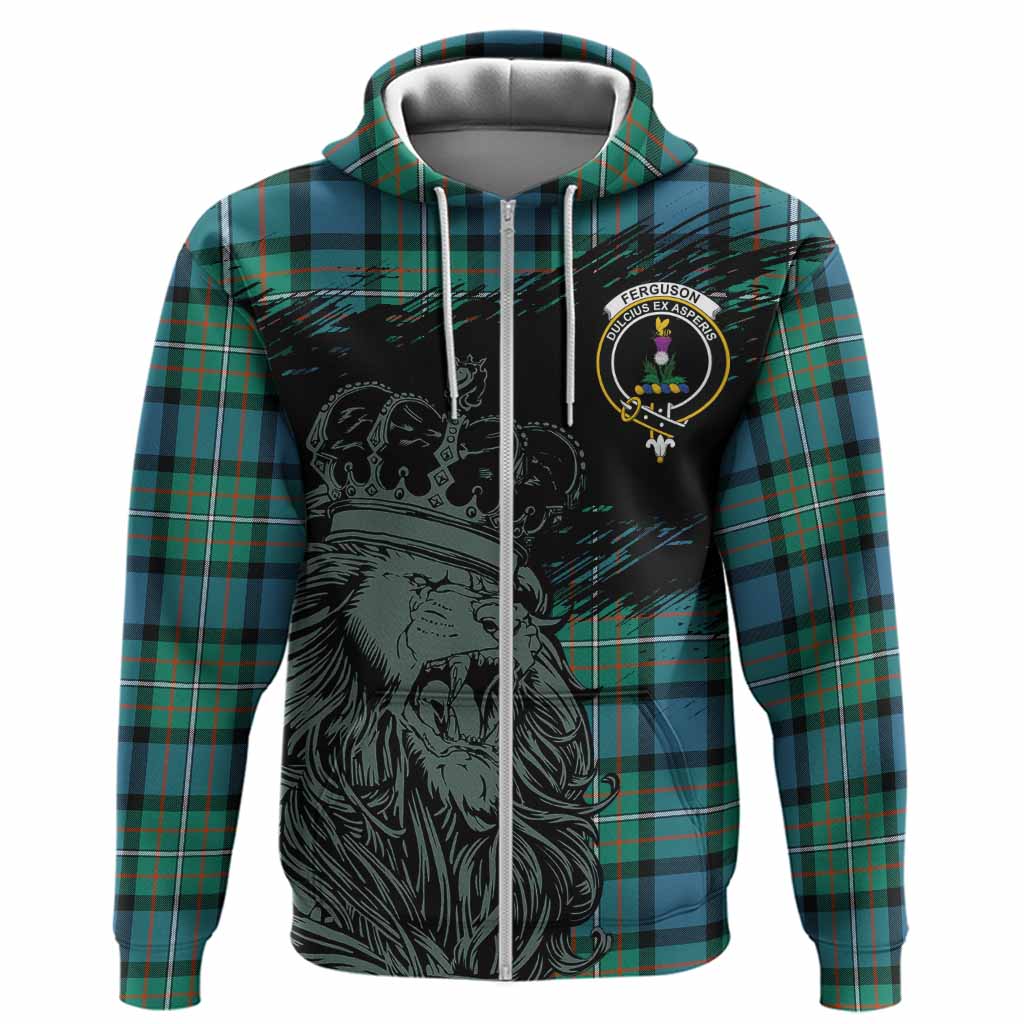 Ferguson (Fergusson) Tartan Crest Hoodie Crowned Lion Heritage Style