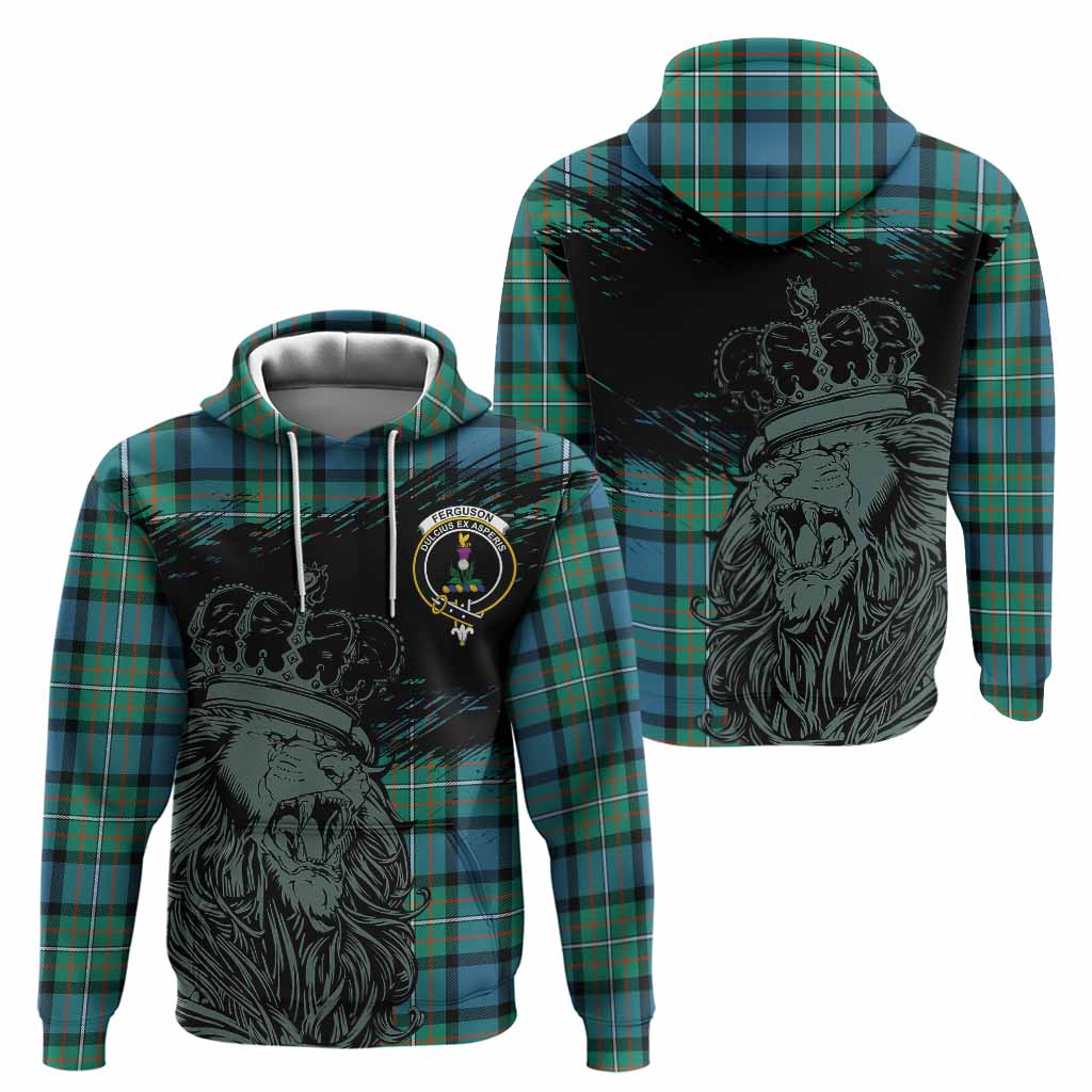 Ferguson (Fergusson) Tartan Crest Hoodie Crowned Lion Heritage Style