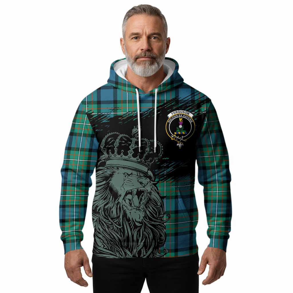 Ferguson (Fergusson) Tartan Crest Hoodie Crowned Lion Heritage Style