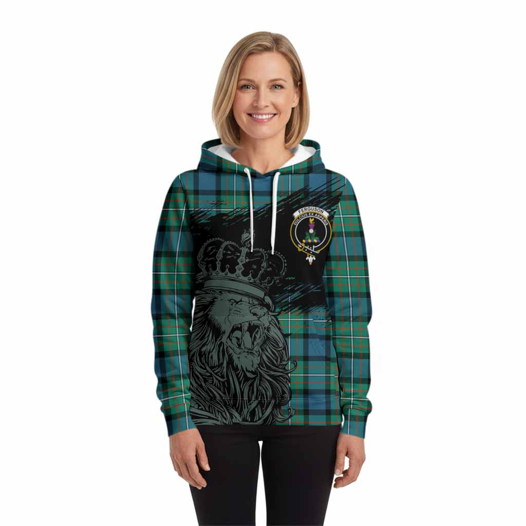 Ferguson (Fergusson) Tartan Crest Hoodie Crowned Lion Heritage Style