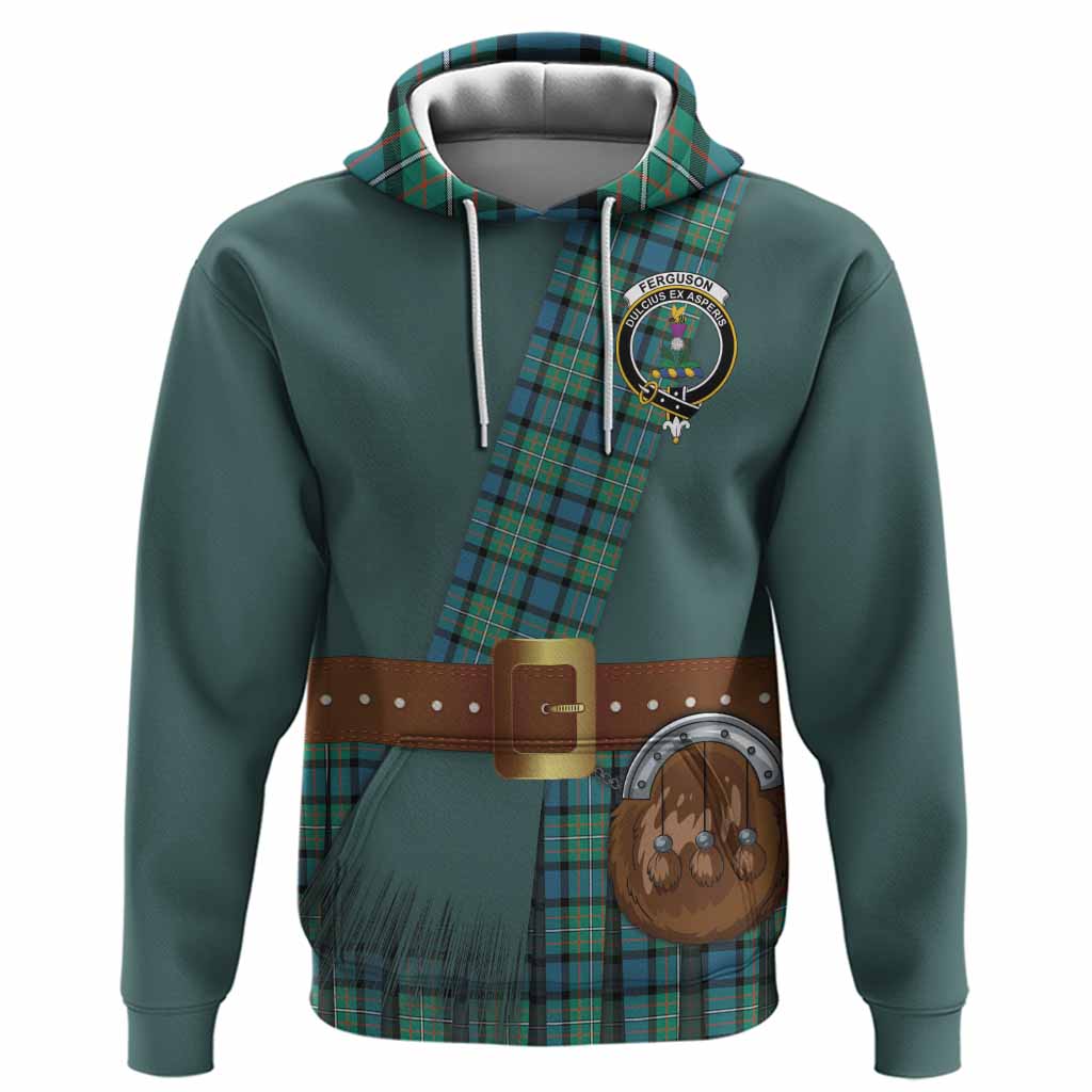Ferguson (Fergusson) Tartan Crest Hoodie Kilt Costume Style