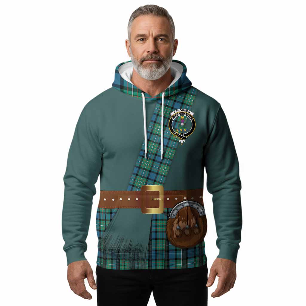 Ferguson (Fergusson) Tartan Crest Hoodie Kilt Costume Style