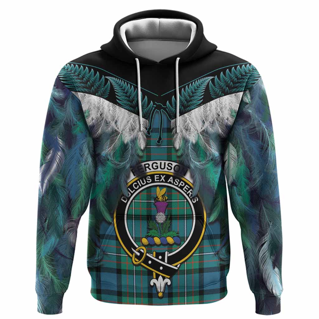 Ferguson (Fergusson) Tartan Crest Hoodie New Zealand Maori Korowai Cloak