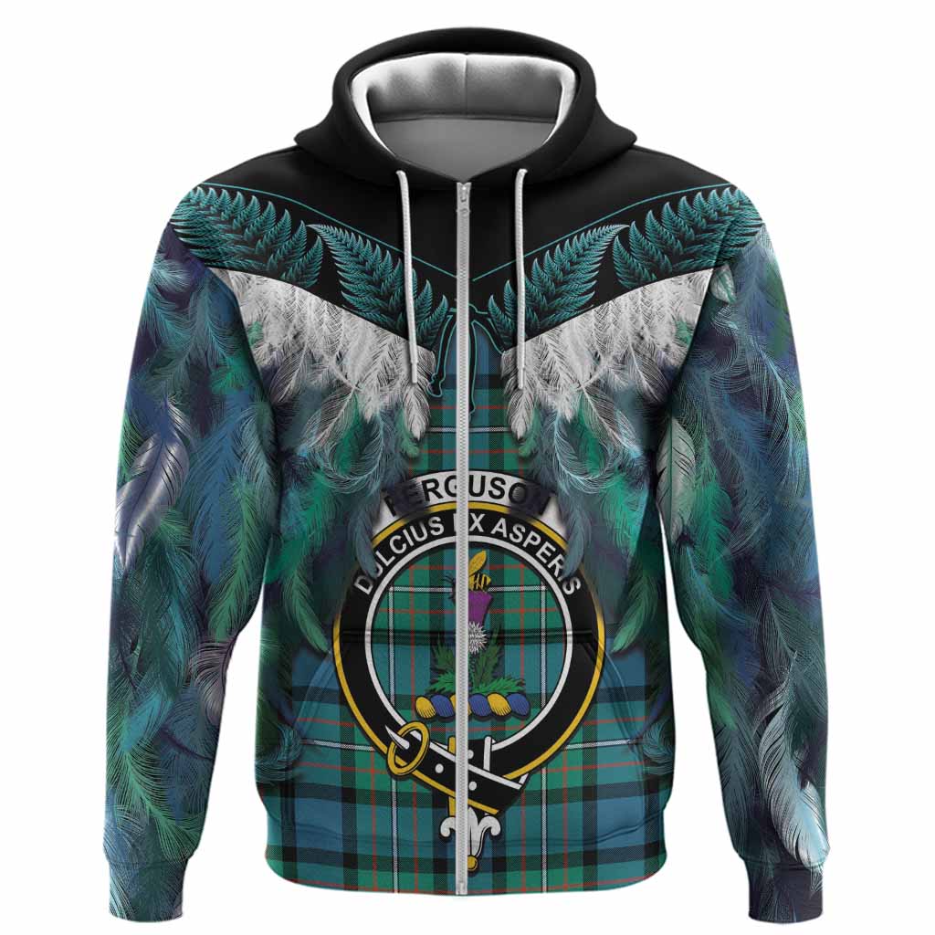 Ferguson (Fergusson) Tartan Crest Hoodie New Zealand Maori Korowai Cloak